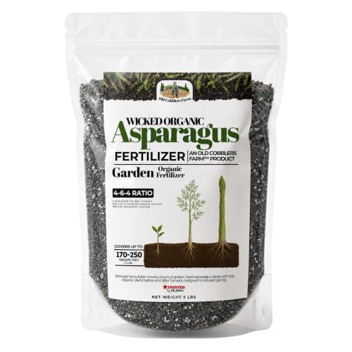 Old Cobblers Farm™ Wicked Organics Asparagus Fertilizer, Organic Slow-Release Plant Food for Strong Spears and Long-Lived Perennial Asparagus Beds (5 lbs | 10 lbs | 15 lbs | 20 lbs), 5 lbs
