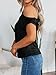 Cicy Bell Womens Off One Shoulder Tops Summer Ribbed Knit Tank Tops Trendy Casual Loose Fit Sleeveless Tee Shirts Black