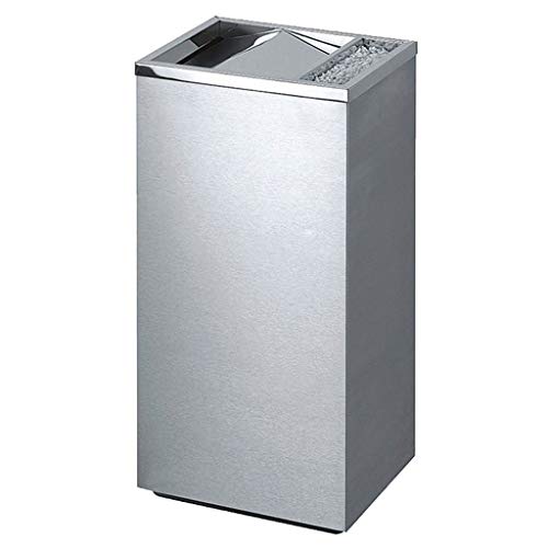 NYKK Basurero Reciclaje Bote de Basura al Aire Libre/Interior del tirón, Acero Inoxidable, Capacidad Grande, Conveniente for la Alameda del Hotel Basurero Cubo de Cocina (Color : Silver)