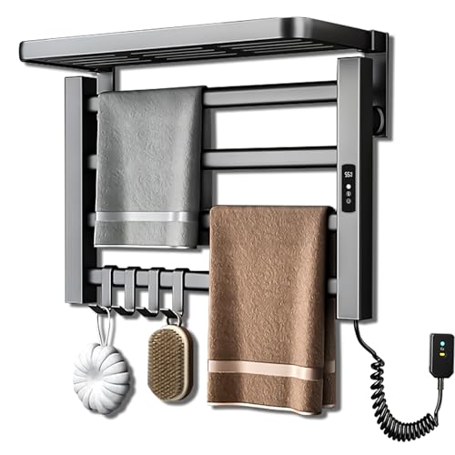 220V Toalheiro Eletrico 4 Barras, Toalheiro Termico, Aquecedor de Toalha para Banheiro, Aquecedor de Toalha, Secador de Toalha, Secador de Toalhas Eletrico, Cabo de Alimentação de 1,2 M