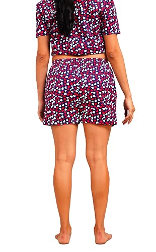 Image of Women's and Girls Cotton Printed Relaxed Night Suit Set of Top & Shorts Set II Sleepwear Set