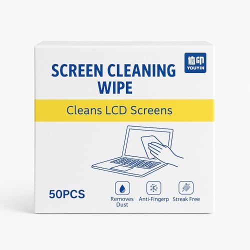 Image of Screen Wet and Dry Wipes Individually Wrapped Computer Screen Wipes Pre-moistened Screen Cleaner Wipes Phone iPhone iPad Tablet PC Keyboard TV Laptop Screen, Pack of 50