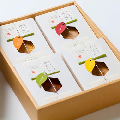 長良園 美濃菓蔵 スライスフルーツを載せたはさみ焼きせんべい詰め合わせ フルーツせんべい (4種/24枚入り) 2枚目