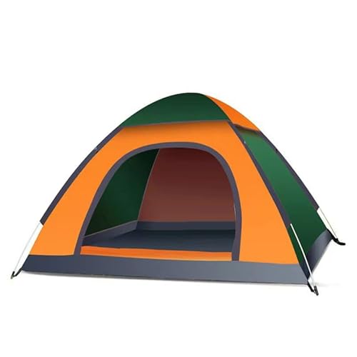 HERCHR Outdoor-Campingzelt, Automatisch Aufgebautes Zelt, Große Kapazität, Outdoor-Picknickzelt, Wasserdichtes Reisezelt, Outdoor-Zubehör Für Campingreisen(Grün-Orange)