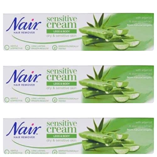 Nair Hair Removal Cream Packs of 3 (Sensitive (Camellia Oil 80ml) Pack of 3)