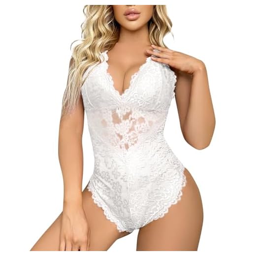 Générique Lingerie Pas Cher Ensemble sous Vetement Femme Cadeau Femme Sexy Underwear Femme Nuisette Noel Sexy sous Vetements Feminins Sexy Coquine Lingerie Blanc, L