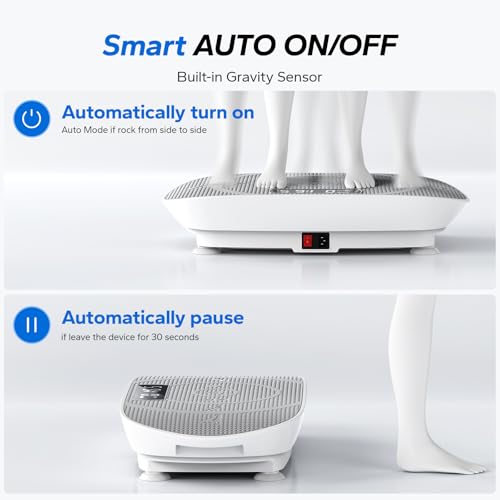 MERACH Vibration Plate Exercise Machine, Whole Body Workout Equipment for Women, Bluetooth and Silicone Pedal, Vibration Plate with Auto Mode, Vibrate Fitness Platform for Home