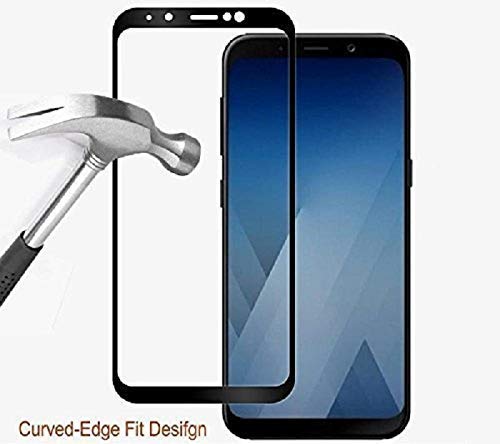 Image of Screen Protector for Samsung Galaxy A8 Plus (2018) (Black) Tempered Glass Edge-to-Edge 6D Screen Guard With Installation Kit
