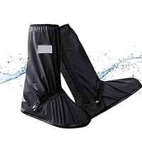Wasserdichte Schuhüberzieher, Faltbare Wasserdicht Überschuhe für Männer Frauen, Rutschfest Regenüberzieher Schuhe, Wiederverwendbare Regenstiefel Schuhabdeckung mit Reflektorstreifen (L (40-42 EU))