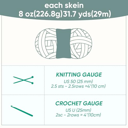 Image of 8 Jumbo Packs Chunky Chenille Yarn for Crocheting, 31.7 yds, 8 oz Each Skein Bulky Thick Fluffy Yarn for Knitting, Super Bulky Chunky Yarn for Hand Knitting Blanket, Soft Plush - Muti Sage Green