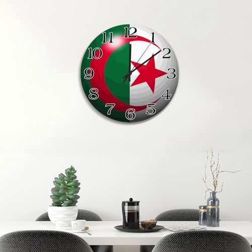 Horloge murale Algérie 3D silencieuse pour salon et déco de chambre - 4