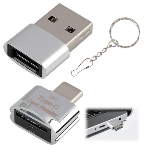 Lecteur Carte TF SD USB C, Adaptateur TF USB C OTG avec USB A, Lecteur Carte Micro SD, pour Smartphone Tablette PC Android, Compatible MicroSD MicroSDHC...