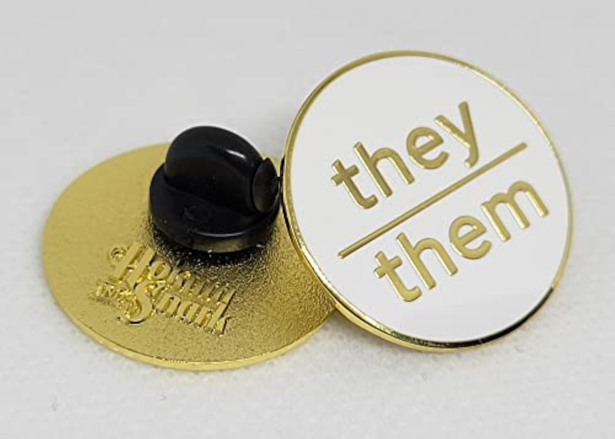 They Them Pronoun Pin, Gold Finish