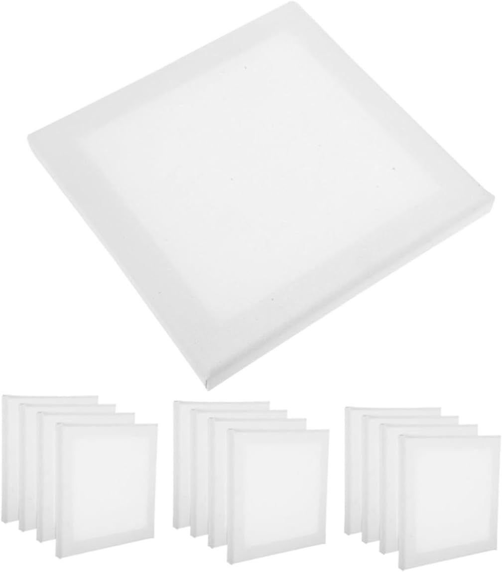 LIFKOME 36 Pcs Square Cotton Canvas Panels Painting Canvas Boards and Adults White Blank Paint Boards DIY Oil Painting Supplies for Art Studio and Classroom Use