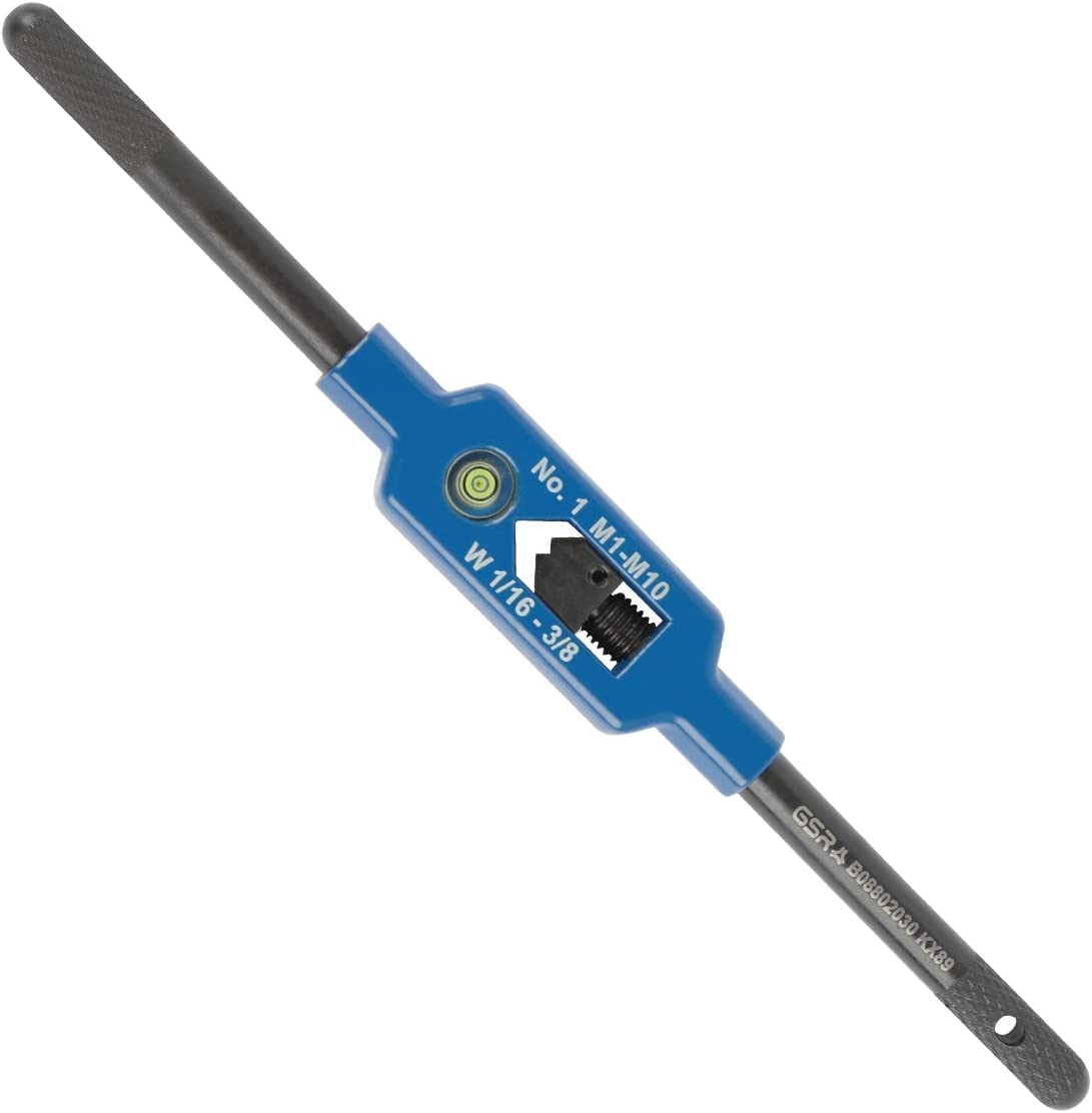 GSR Steel Tap Wrench with Centring Eye, Silver (Size 4 | M9 - M27), Holder for Taps, Square Socket, Made of High-Quality Stainless Steel, Adjustable Steel Tap Wrench
