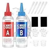 Colle Epoxy Bi-composant 2 x 125 ml, 5 Minutes Colle Epoxy, Rapide Transparent Coll-e bi C...