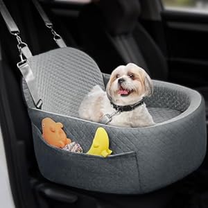 ONE PIX Dog Car Seat, Dog Car Seats for Small Dogs, Small Dog Car Seat Medium Sized Dog with Storage Pockets, Pet Car Seat Dog Booster Car Seat, Puppy Car Seat for Small Dogs Under 25 lbs