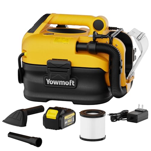 Image of 3 in 1 Shop Vac Cordless and Corded, Versatile Power Source with Tire Inflator and Blower Function, 2.5 Gallon Portable Shop Vacuum Wet and Dry for Dewalt 20V Battery, Small Shop Vac (with Battery)