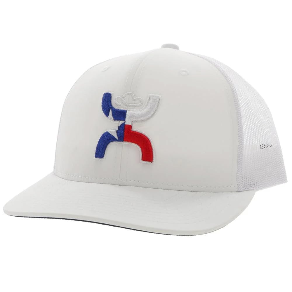 HOOEY Men's Texican Adjustable Snapback Hat, White, 0-8