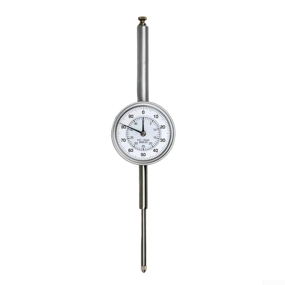 Präzisions-Messuhr 0-50mm mit 0,01mm Ablesung - Mechanische Zifferblattanzeige Metall Messgerät für Werkstatt