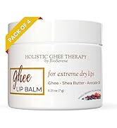 Natural Lip Balm For Very Dry Lips | Pack of 4 | Moisturizing Ghee, Shea Butter, Beeswax, Coconut...