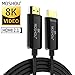 Produktbild MOSHOU - HDMI 2.1 Glasfaser Kabel 3m  8k 120Hz HDR 10+- 3D - eARC - 48 Gbit/s  HDCP 2.2 -Dolby Vision - Optisches Kabel High Speed - vergoldete Kontakte  Aluminiumstecker  Knickschut
