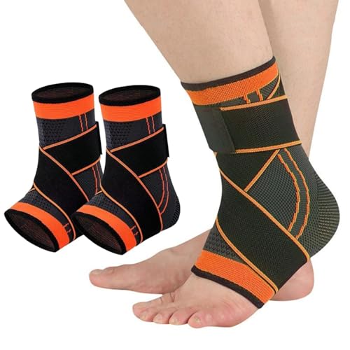FUHUBB RecoverX - Youth Heel & Growth Plate Support Sleeve Arch Support Socks Sleeve Brace for Sprained Ankle (Orange Small)