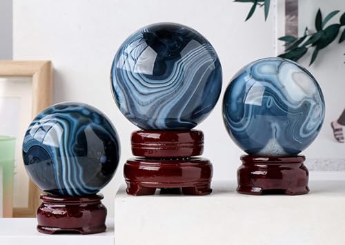 Géode d'agate noire en boule pour une ambiance zen au salon