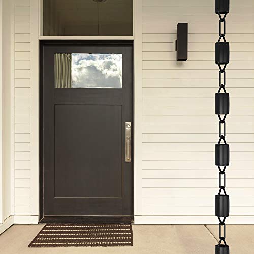 Rain Chains Direct Scallop Rain Chain, 8.5 Feet Length, Aluminum, Black Powder Coated, Functional and Decorative Replacement for Gutter Downspouts