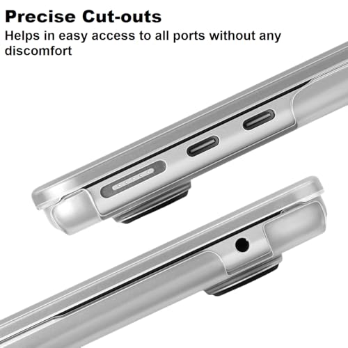 Image of Midkart Case Compatible with MacBook Air 13.6 inch M5 M4 M3 M2 Release 2026-2022 A3449 A3240 A3113 A2681 Ultra-Thin Slim Natural Color Hard Shell for MacBook Air 13 inch Case, Space Grey Translucent