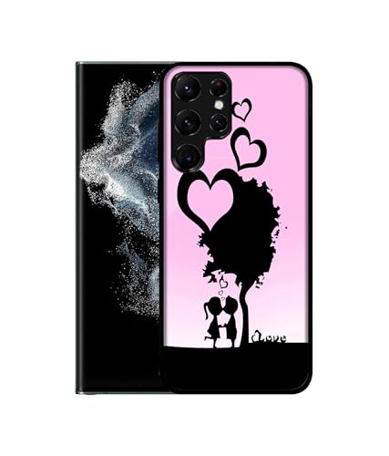 Image of Sweet Love Design Premium 2D Printed Metal Back Case Cover for Samsung Galaxy S22 Ultra 5G