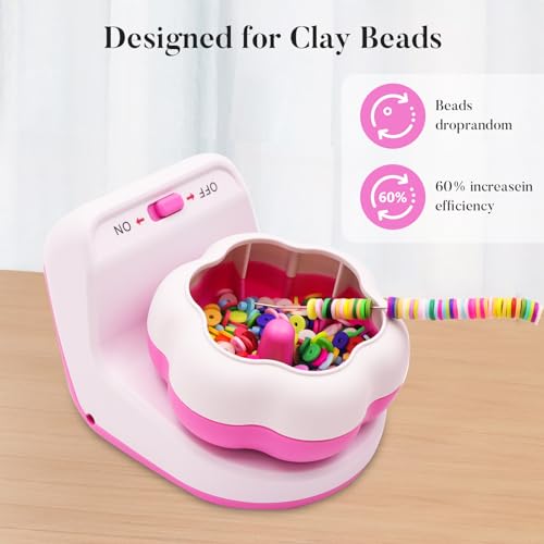 KOXUIUF Electric Clay Bead Spinner - Automatic Bead Spinner for Jewelry Making, Bead Spinner Kit with 2 Beading Needles for Making Bracelets, Necklaces, DIY Crafts - Thumbnail 3