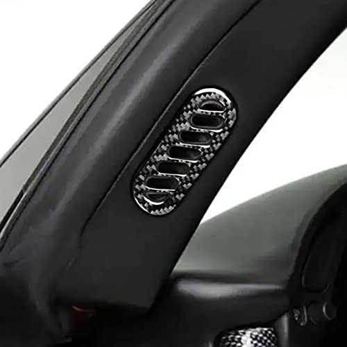 Real Premium Carbon Fiber Car Door A-Pillar Air Vent Outlet Interior Trim Cover Compatible with Chevrolet Corvette C5 1998 1999 2000 2001 2002 2003 2004 Accessories