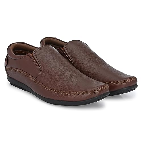 Image of egoss Stretch Genuine Leather Slip-On Shoes for Men | Formal, Office Comfortable, Stylish & Durable Footwear - GS | Pp, 345 PP