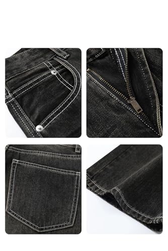 Men's High Street Hip Hop Wide Leg Loose Straight Dirty Pants Classic Retro Casual Jeans2