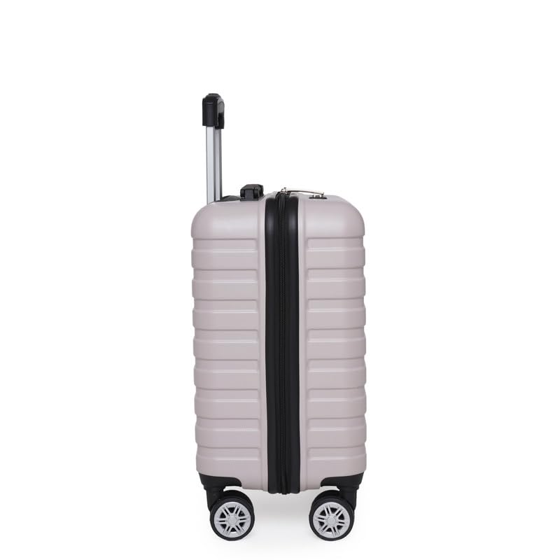 Image of SWISS MILITARY Dapper Overnighter Laptop Trolley 32L Polycarbonate Cabin Luggage with 15.4 Inch Laptop TSA Lock 360 Degree Wheels Utility Organizer Ivory