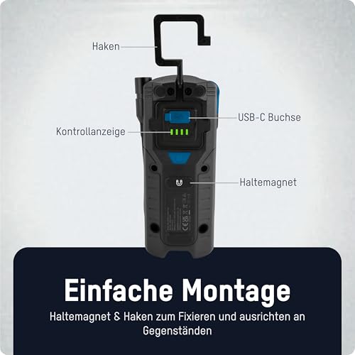 Robusta Lampada Da Lavoro Ricaricabile Con Braccio Flessibile - 4