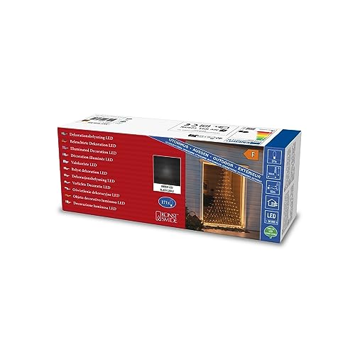 Konstsmide LED Lichternetz Triangel, 171 bernsteinfarbene Dioden, 30V, Außen (IP44), 3,6W, schwarzes Kabel - 4039-800