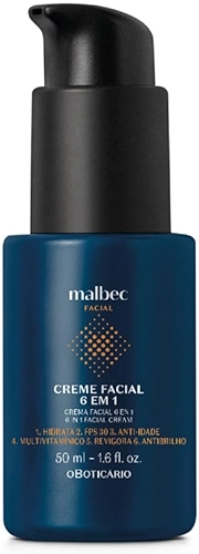 Malbec Club Creme Hidratante Facial Homem Anti-Idade 30 FPS 50ml