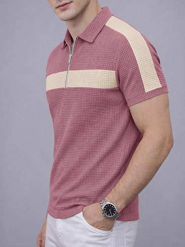 Image of Noble Monk Men's Regular Fit Polo Neck T-Shirt | Half Sleeve