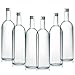 BrandPrint, Set di 6 Bottiglie in Vetro per Acqua Modello Bordolese 1 Litro con Tappo a Vite in alluminio. Per Bevande e Succhi.