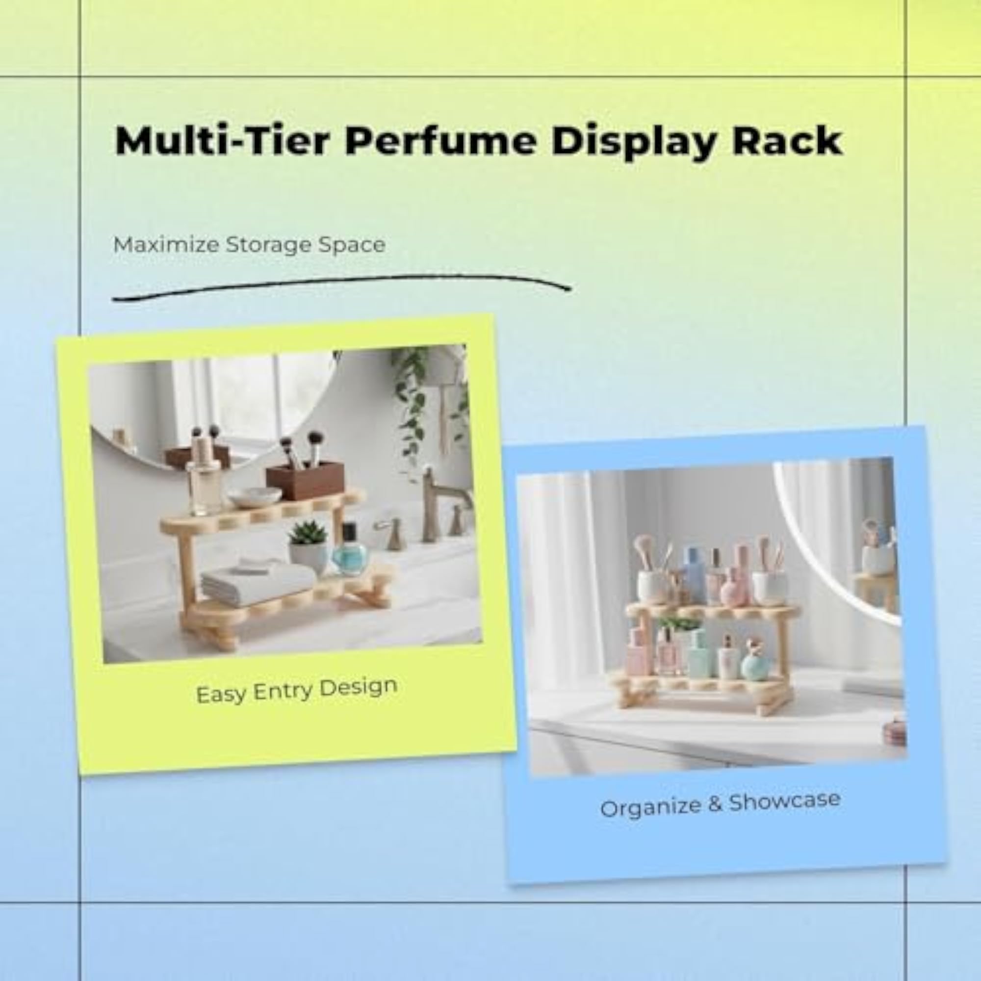 Acrylic Perfume Organizer, 3-Tier Transparent Display Shelf