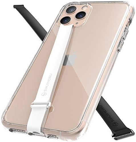 Sinjimoru (2PC) Clear iPhone 11 Case with Silicone Phone Strap, Phone Case iPhone 11 with 2PCS Phone Grip Holders for Wireless Charging. AirClo-Loop for iPhone 11