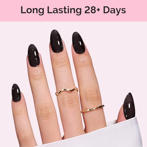 Image of MelodySusie Jeweliver Jelly Gel Nail Polish, 0.5Fl.oz Black Jelly Gel Polish Sheer Translucent Soak Off UV LED Light Cure Valentine's Day Gift for Women Nail Art Manicure Nail Art DIY at Home JM-NJ-4