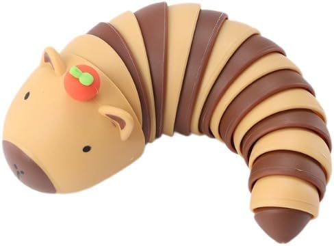 2 PCS Fidget Capybara Toys for Adults,3D Articulated Caterpillar Sensory Stress Relief Flexible Hand Toy, Ideal Party Favor Colorful Office Desk Toys