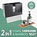 NATURE SUPPLIES Bamboo Paper Towel Dispenser with Removable Top Tray for Bathroom and Kitchen, Wall Mount and Countertop Multifold, C-Fold, Z-Fold, Tri-Fold Hand Towel Holder for Commercial Use, Black