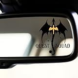 2個セット クエストスクワッド ドラゴン バックミラーデカール 面白い ACOTAR フォースウィング ブックっぽいデカール 新車 ウォーターボトル ノートパソコン ウィンドウ ビニール 防水 1.8x2インチ 車用デカール 友人 同僚 お父さん お母さんへのギフトに