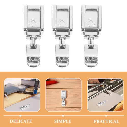 Set de 3 pies prensatelas para cremalleras máquinas de coser miniatura 3