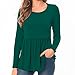 Bearsland Women’s Nursing Top Long Sleeve Scoop Neck Nursing Shirt Breastfeeding Shirt Pregnancy Clothes,Dark Green,L