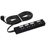 雷に強い節電タップ 4個口 3m 黒_HS-TPK43PBT-K 00-6943